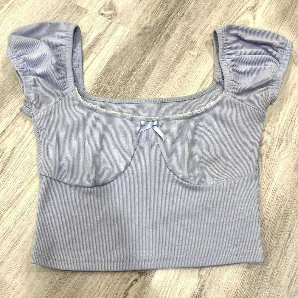 puff sleeve crop